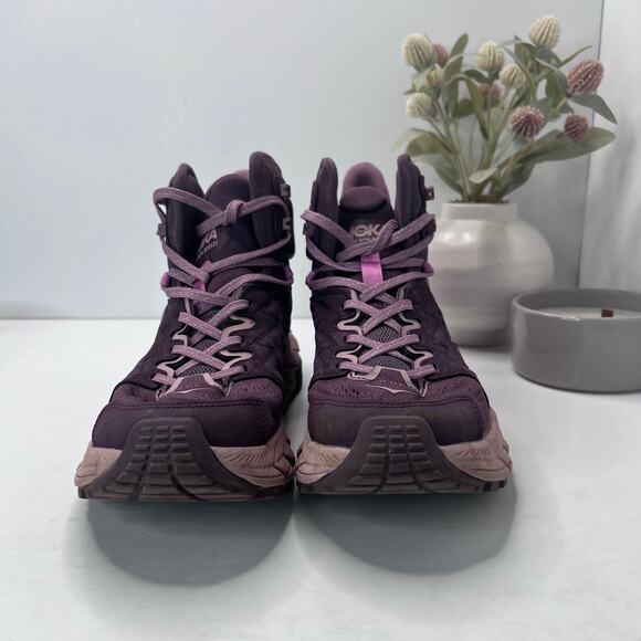 Hoka One One Anacapa Breeze Aero Mid Trail Running Shoe Raisin/Mauve Women 9.5B - Picture 2 of 10
